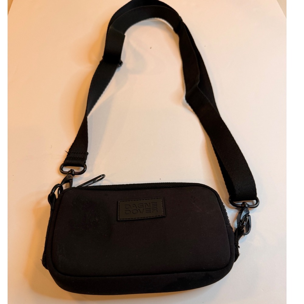Dagne Dover Mara Phone Sling Onyx Black Neoprene Crossbody Bag